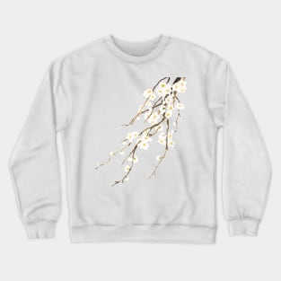 white plum flowers blossom watercolor Crewneck Sweatshirt